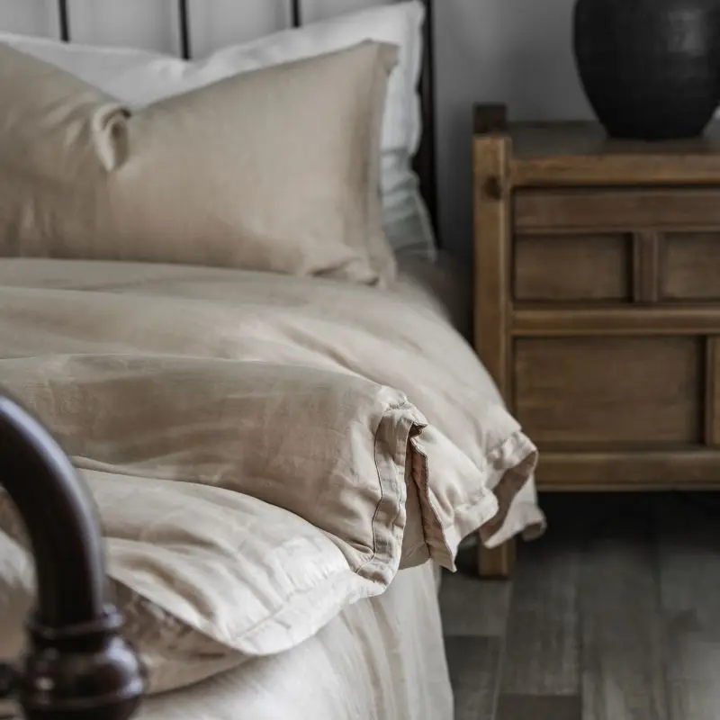 80s Tencel Bedding Set Plain Binding Double Bed Sheet Duvet Cover Pillowcase Set Full King Size Comforter Bedding Sets 180*200cm