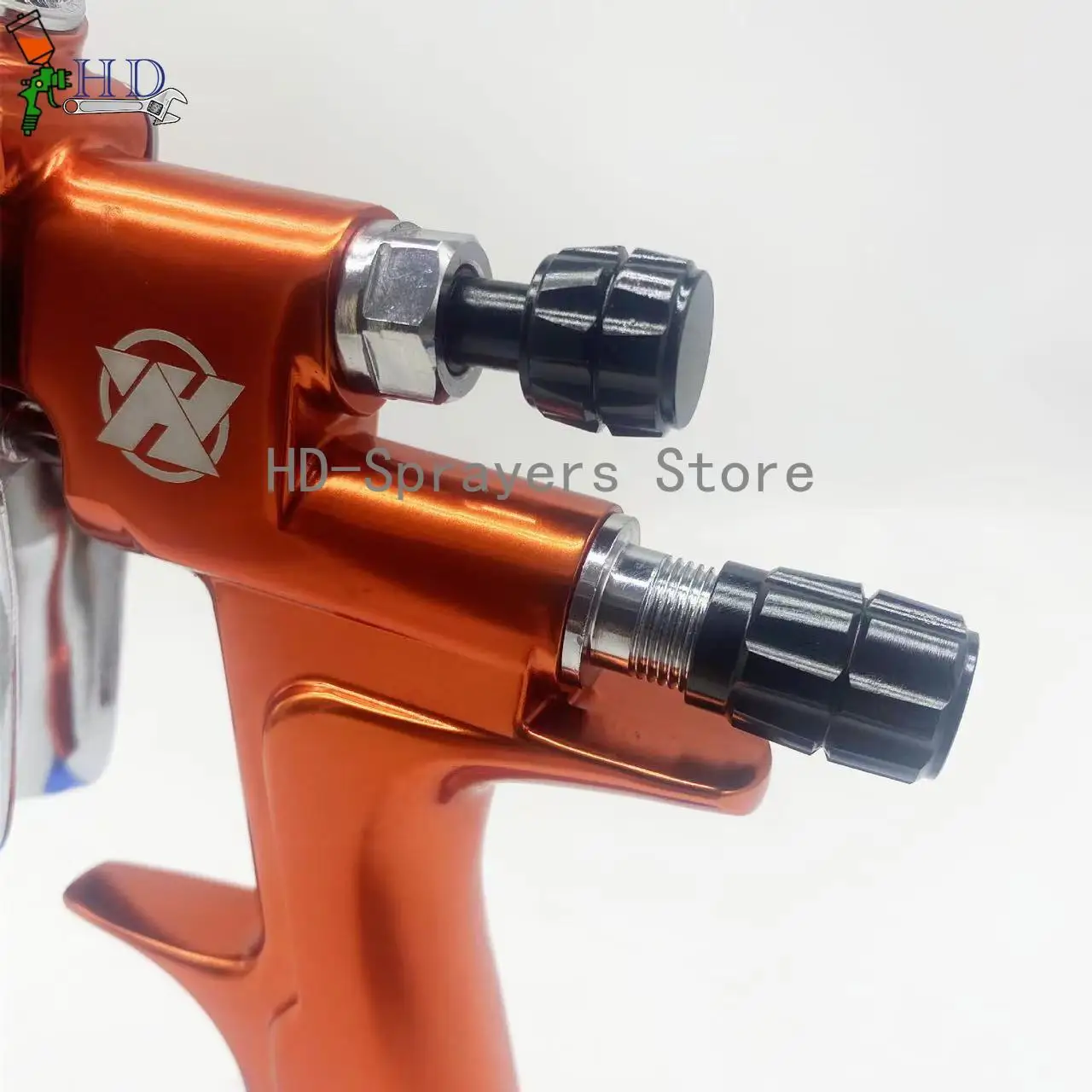 Orange / Sky Blue Car Paint Spray Gun 1.3+1.5mm Nozzle 600ML cup HVLP Paint Gun Water Based Air Spray Gun Airbrush