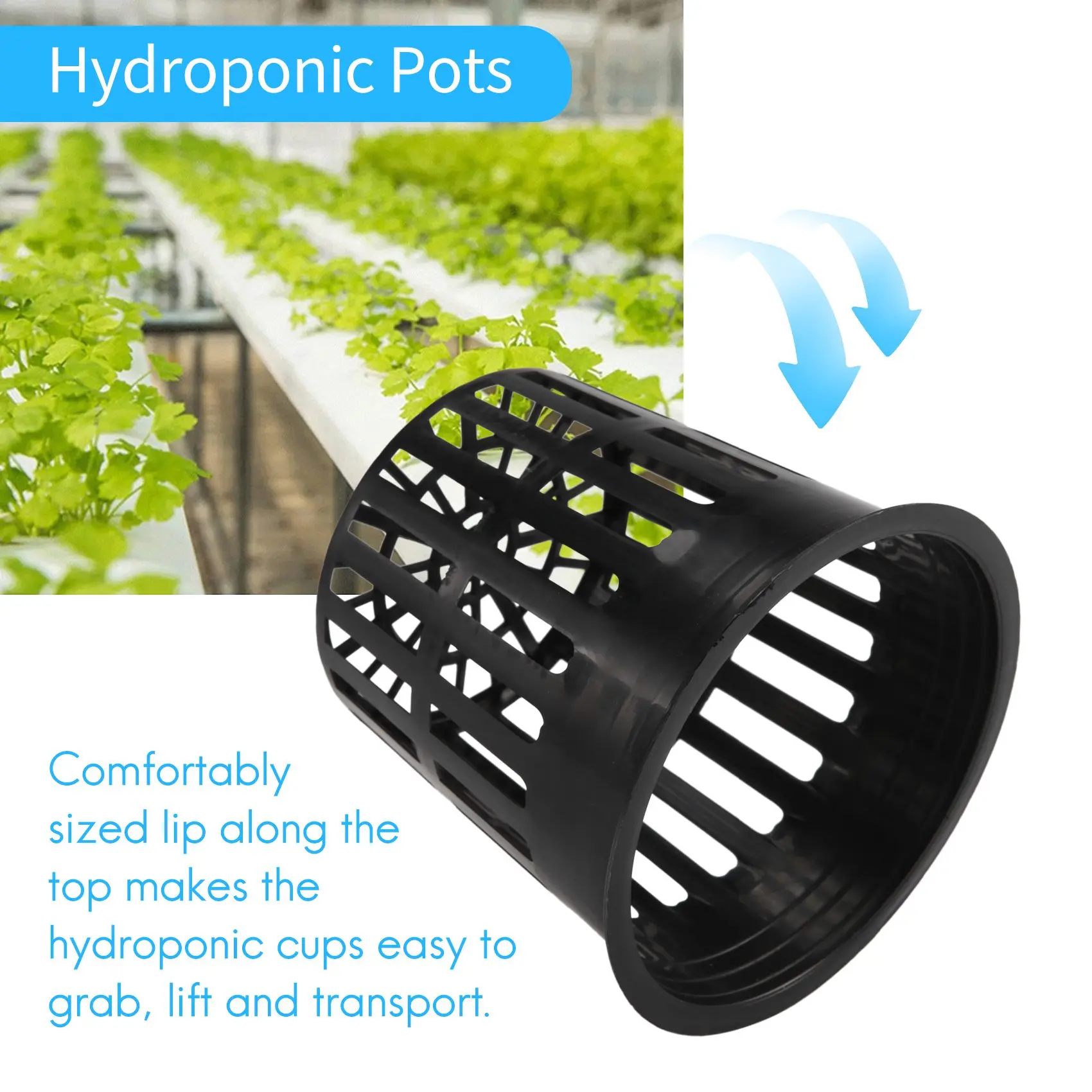 15 Pack 4 Inch Net Cups Slotted Mesh Wide Lip Filter Plant Net Pot Bucket Basket for Hydroponics