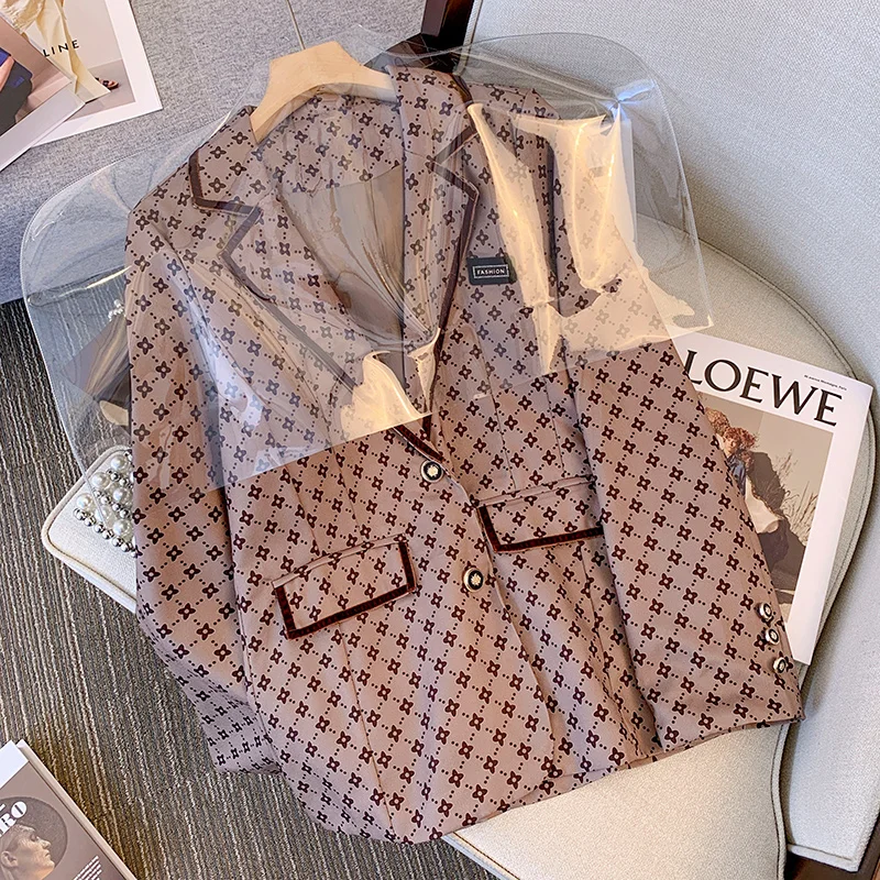 Women Elegant Office Pant Suit Noted Blazer Jacke Coat Top And Short Two Three Piece Set Matching Outfit Floral Print Clothing