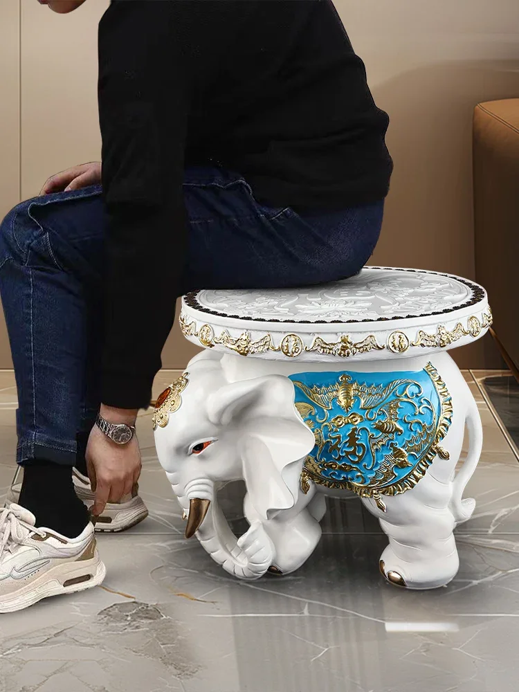 European Style Elephant Stool Ornaments, Home and Living Room Decorations, Wealth Seeking Water Elephants, Moving Gifts