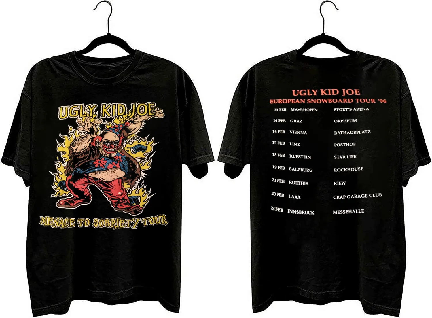 Ugly Kid Joe - Menace To Sobriety European Tour T-Shirt Cotton Black MM877