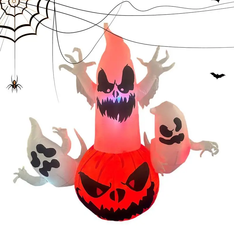 

Halloween Pumpkin Inflatable Decoration Halloween Blow Up Pumpkin Film Balloon Yard Decorations Clearance With Build-In Leds For