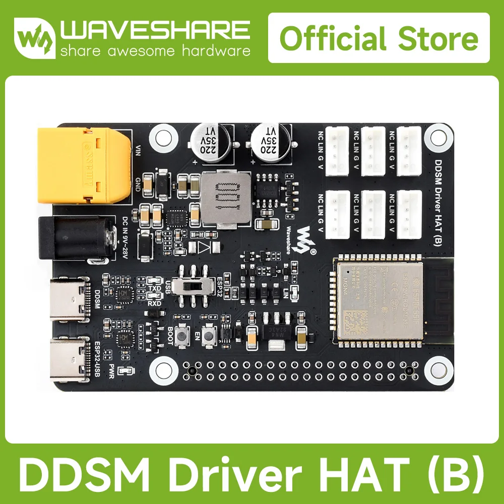 Waveshare Direct Drive Servo Motor Driver Board (B), Integrates ESP32 and Control Circuit, 2.4G WiFi Support