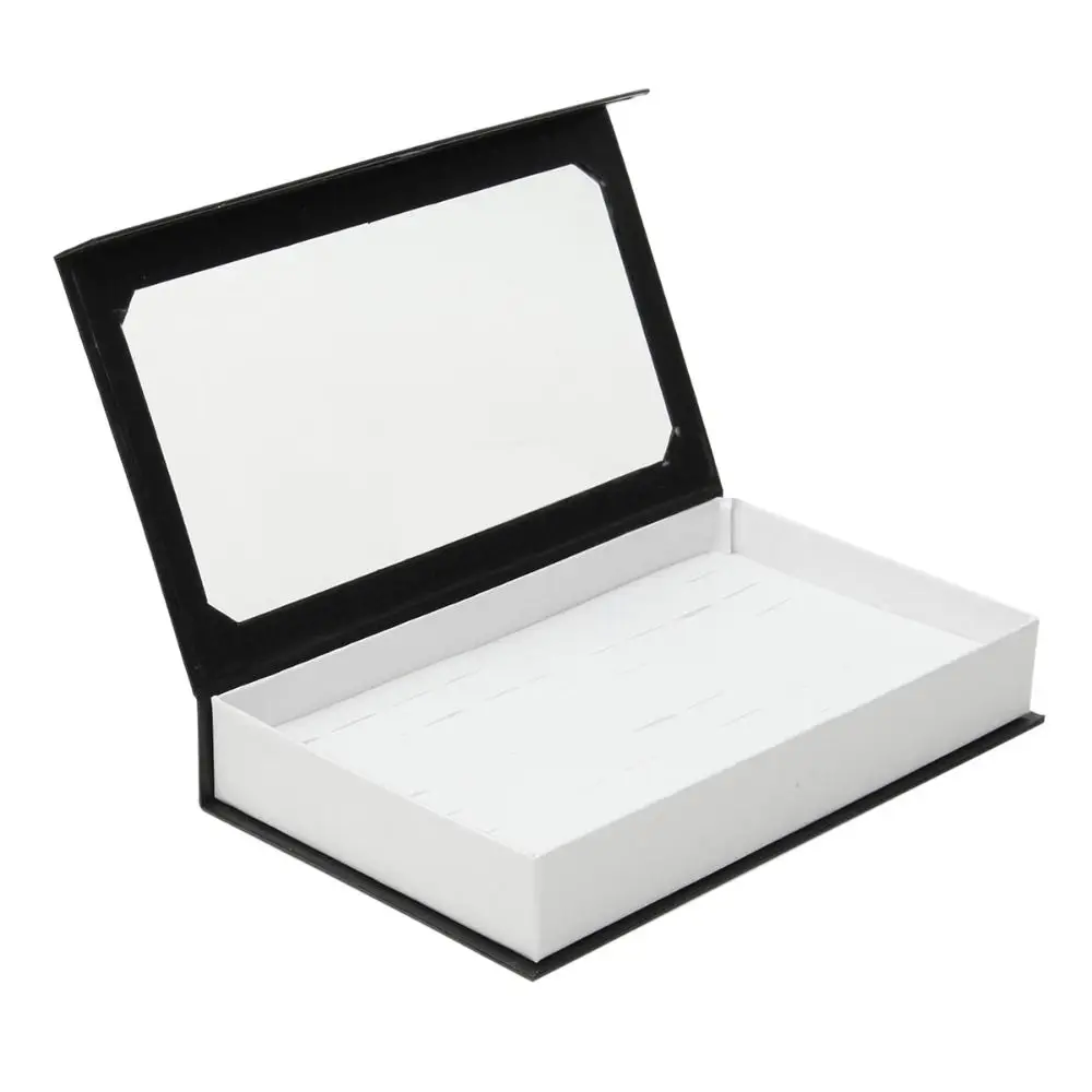 72 Slots Ring Box Large Capacity with Transparent Cover Earrings Storage Case Exquisite Flannel Jewelry Packaging Box