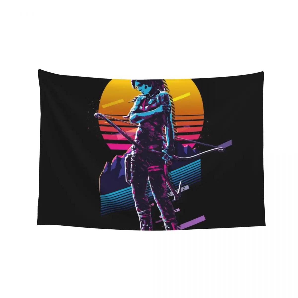 

Lara Croft - Tomb Raider *80s Retro* Tapestry Home Decorators Wall Carpet Wall Mural Tapestry