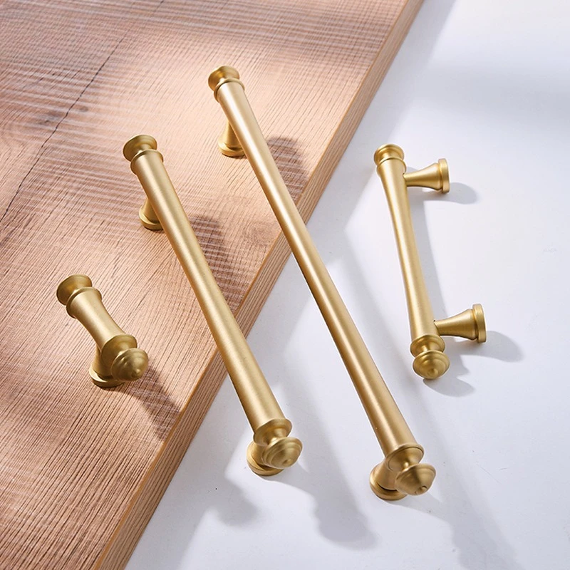 Bronze Nordic-style vintage wardrobe door handles for modern minimalist and simple single-hole drawer cabinets and wine cabinets
