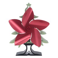 5 Blade Heat Powered Stove Fan Adjustable Speed Thermoelectric Fireplace Fans Christmas Tree Style For Festival Decoration