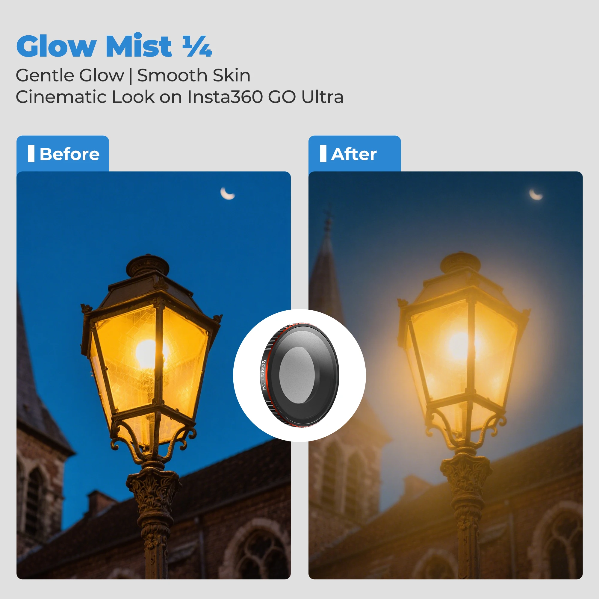 Freewell Einzelkamera-Filter, leuchtender schwarzer Nebel und UV-Filter für Insta360 GO Ultra Kameras, Fotozubehör – Detail 5