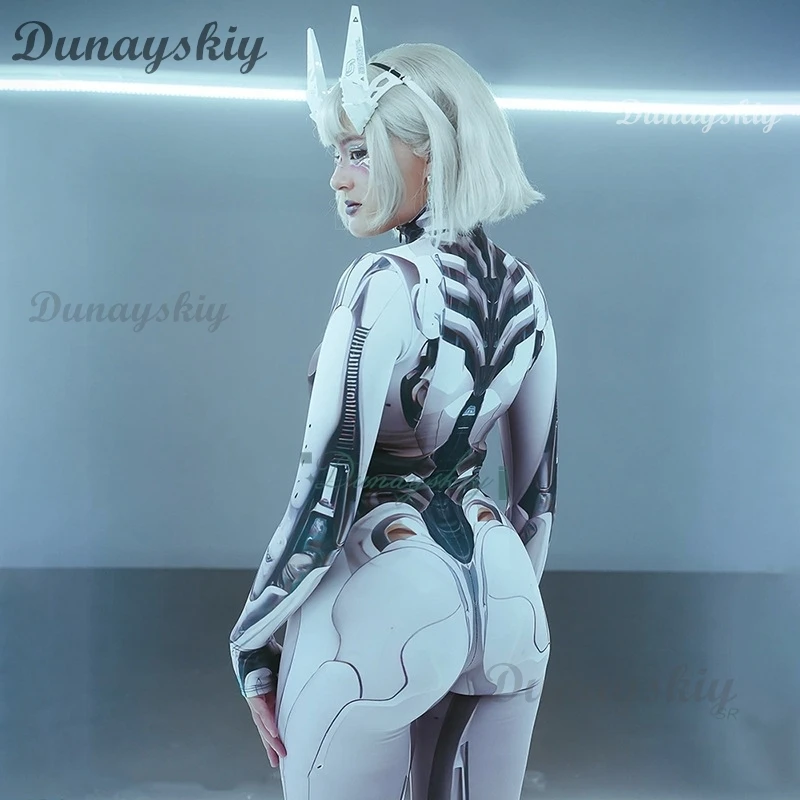 Donne Cyberpunk Robot Cosplay Body Nucleo meccanico Abiti visivi 3D Puntelli di carnevale di Halloween