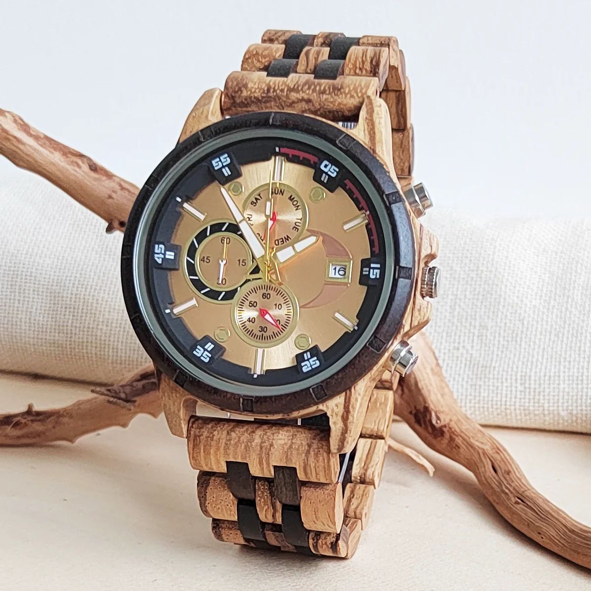 Engraved Wooden Wrist Watch for Man Anniversary Wedding Day Gift For Husband Clock Personalized Custom Wood Elegant Men Watches