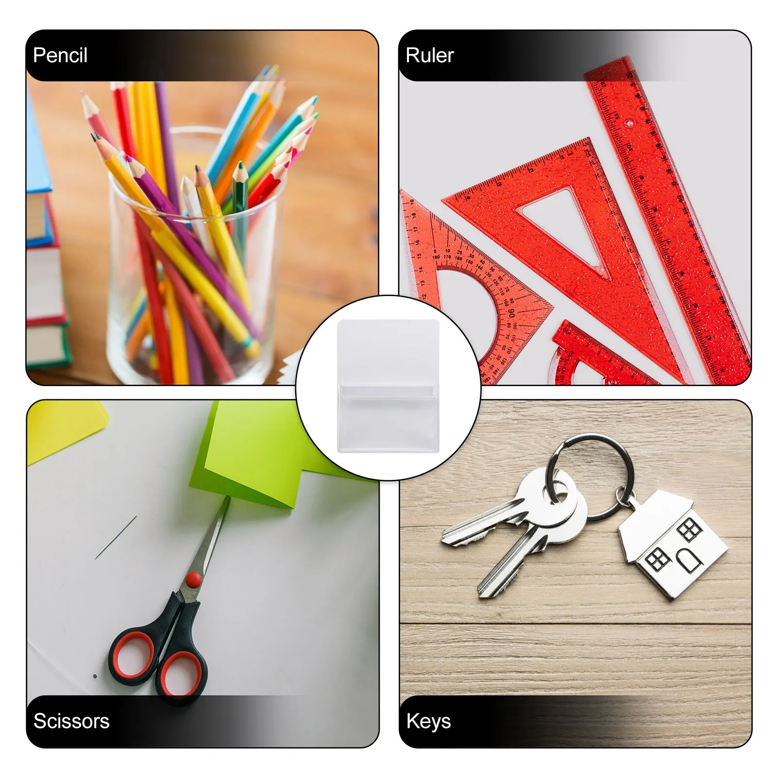 

2 шт. магнитные держатели для ручек, безопасное настенное крепление, сумки для хранения в холодильнике для ключей, заметок, квитанций, многофункциональные офисные принадлежности