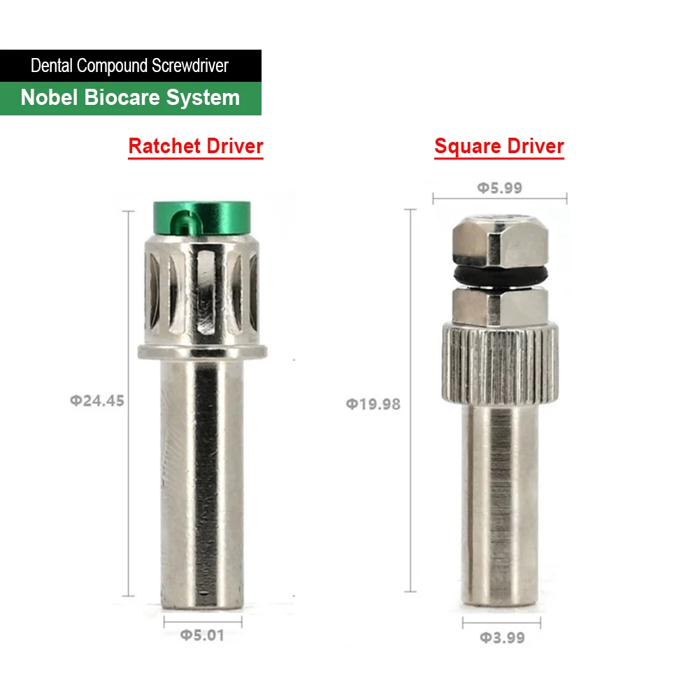 2 Stuks Tandheelkundige Implantaat Schroevendraaier Osstem Dentium Nobe ITI DIO Ratel Abutment Compound Driver Tandarts Chirurgische Locator Instrument