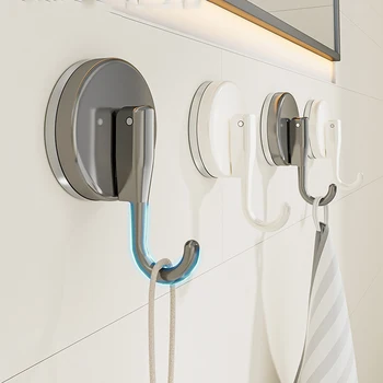Suction Cup Hooks Punch-free Multifunctional Hanging Key Clothes Hook Bathroom Robe Coat…