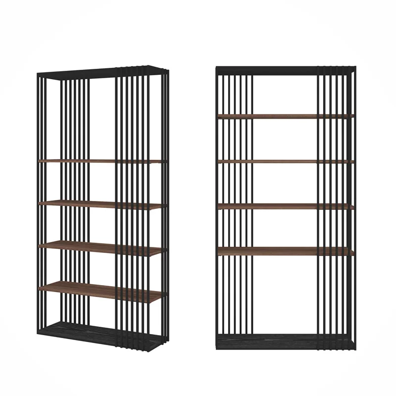 

Luxurious wrought iron floor-to-ceiling bookshelf with simple lines,creative display racks, shelf partitions.