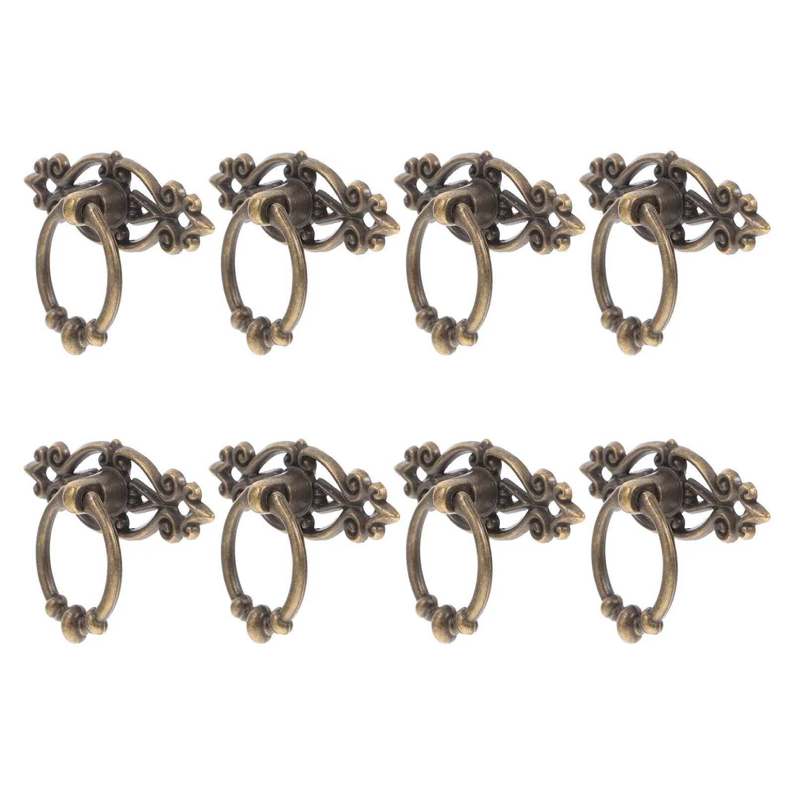 

8Pcs Retro Cabinet Pull Handles Bronze Bail Drawer Knobs Vintage Drop Bail Drawer Pulls for Closet Cabinet Furniture