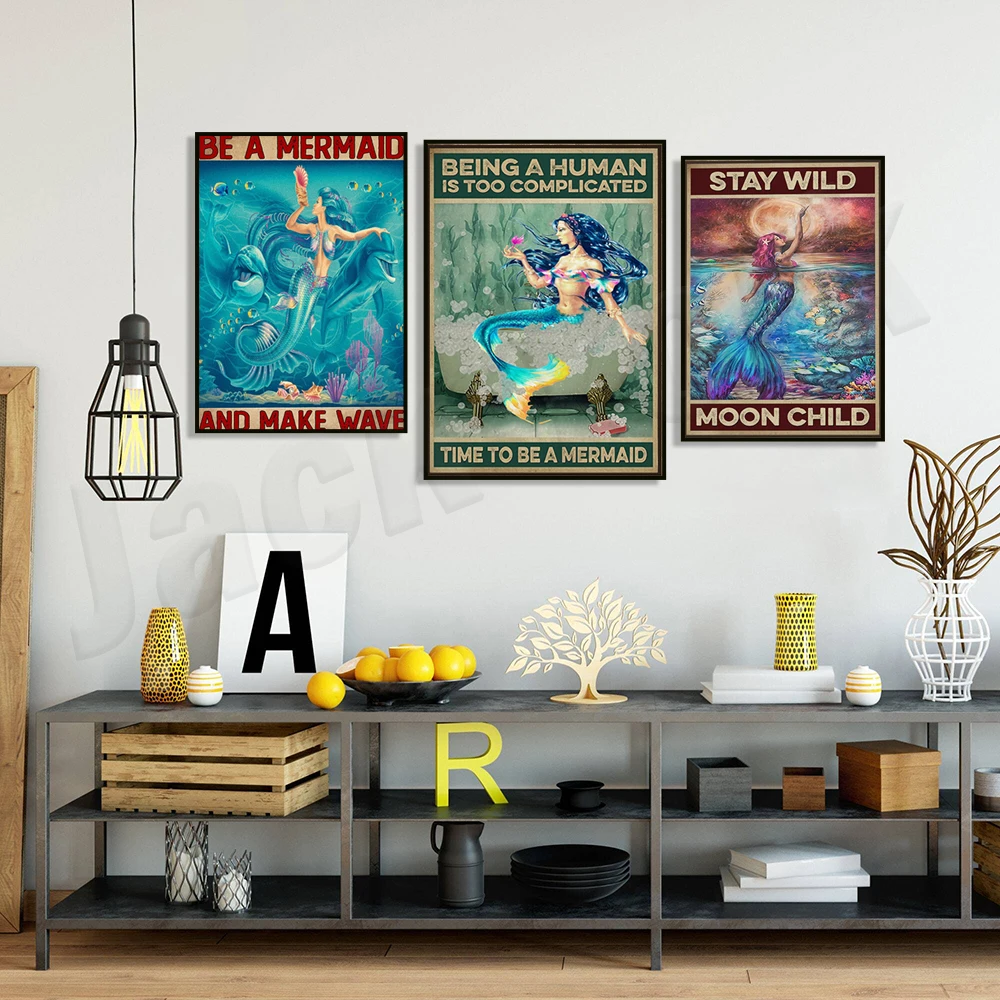 ملصق حوريات البحر ستاي وايلد مون للأطفال، كن حورية البحر والموجة، حوريات الهبي، حوريات البحر والمحيطات، الفتيات حورية البحر #3