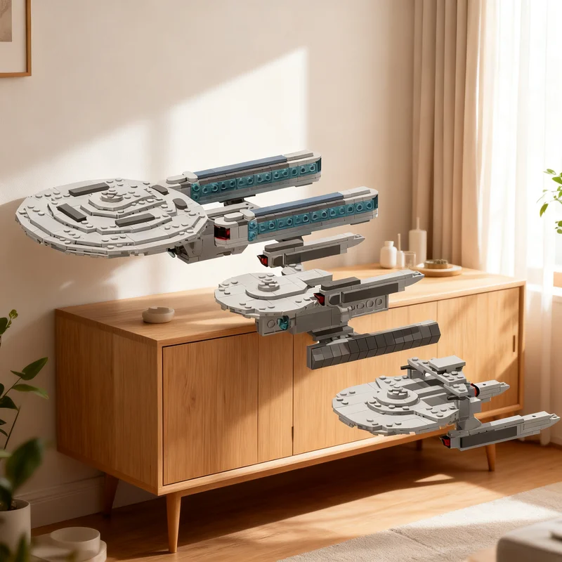 221pcs MOC Space USS Mughi-type Supply Ship From Ships Of The Line Model Christmas Gift DIY Home Decor Art Craft