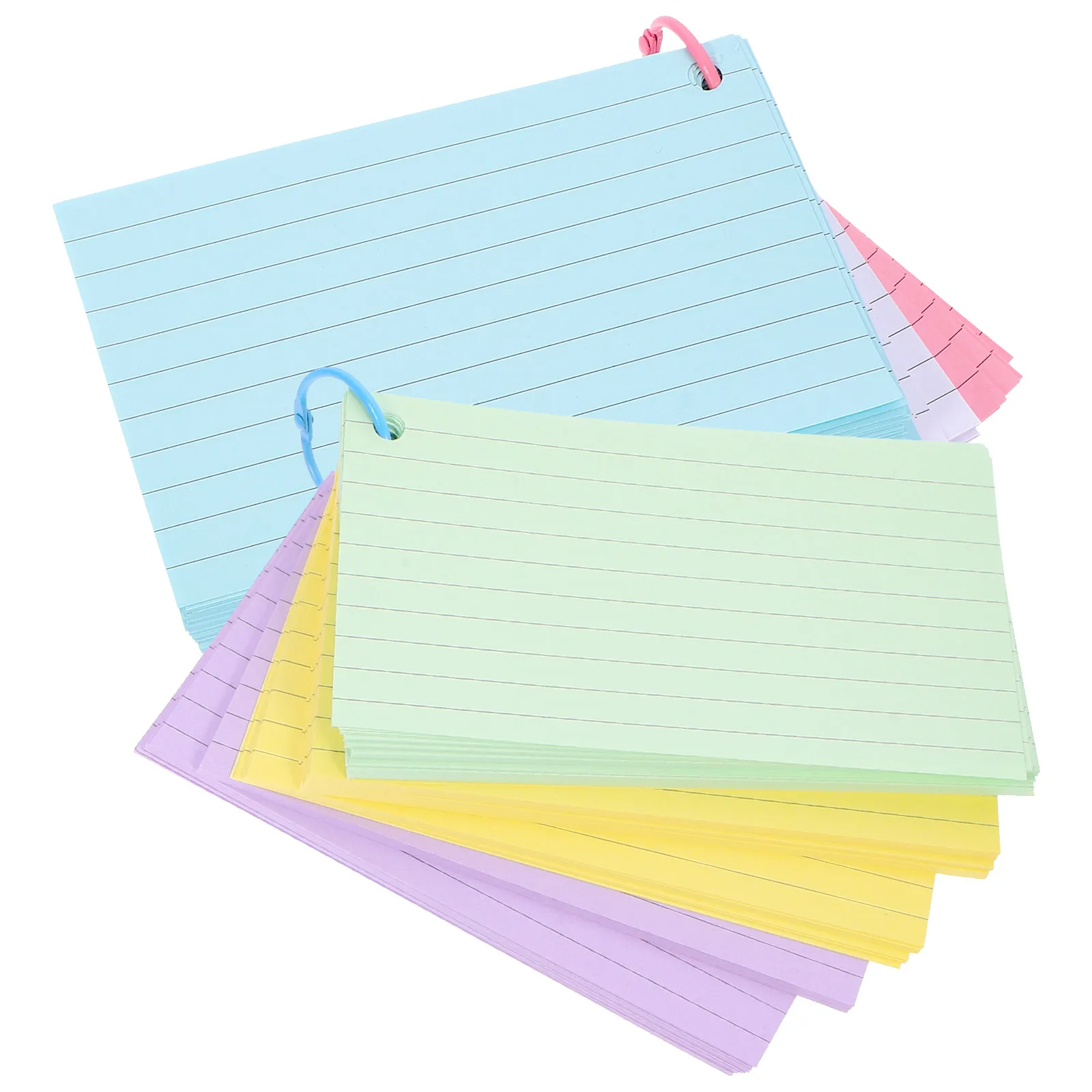 

1 set Portable Blank Flashcards Index Cards Rings Writing Words Notebooks Study Supplies Pre Hole Punched Learning Memory Card