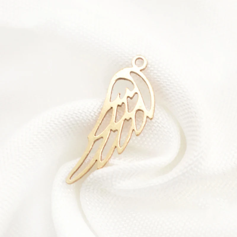 Feather Connector 14K Gold Filled Feather Wings Angel Wings Pendant for Necklace Jewelry Tarnish Resistant Jewelry Findings