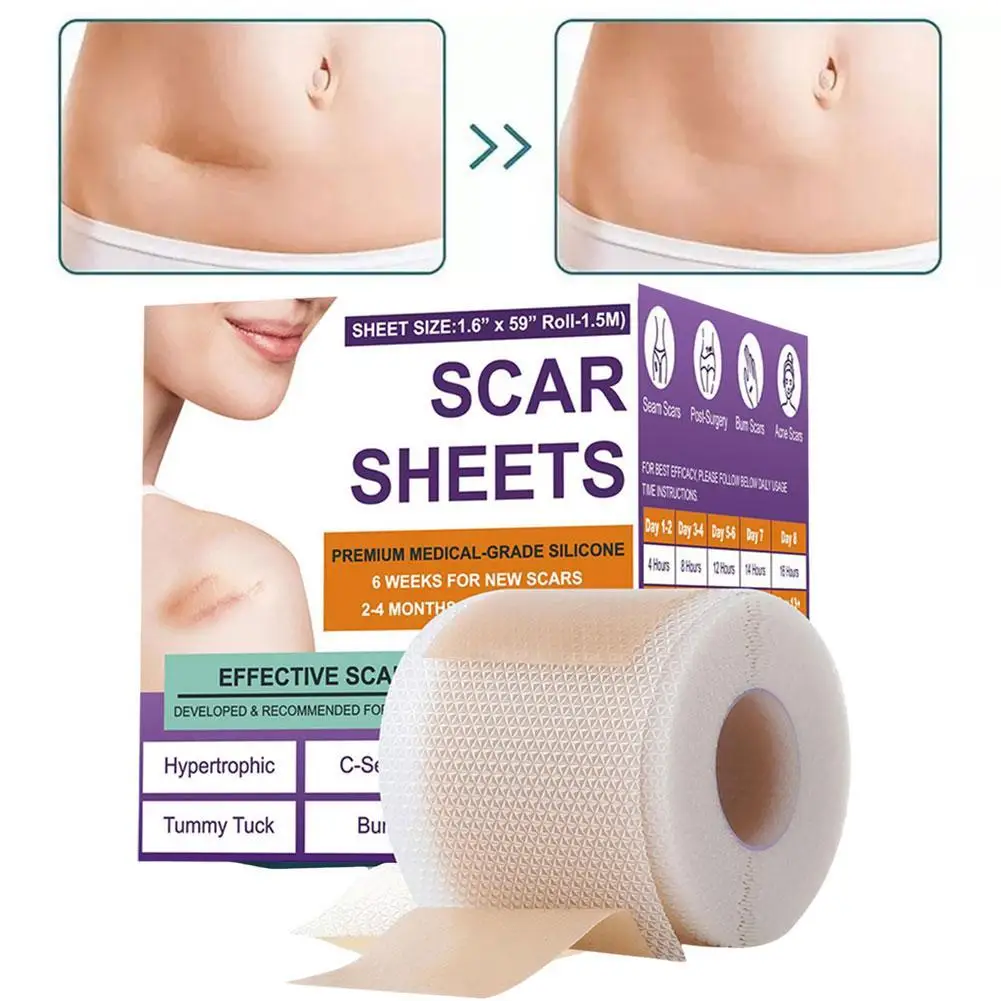 

1pcs Silicone Gel Scar Sheet Patch Treatment Removal Tape Acne Trauma Burn Scar Cover Skin Repair Section Ear Beauty