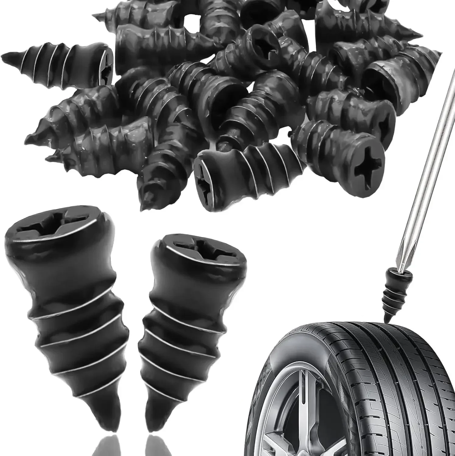 

4pcs/Set Bicycle Puncture Repair Nails Anti-Puncture Tools For Car Car Puncture Kit Tyre Repair Rubber Nails Kit for Motorcycle