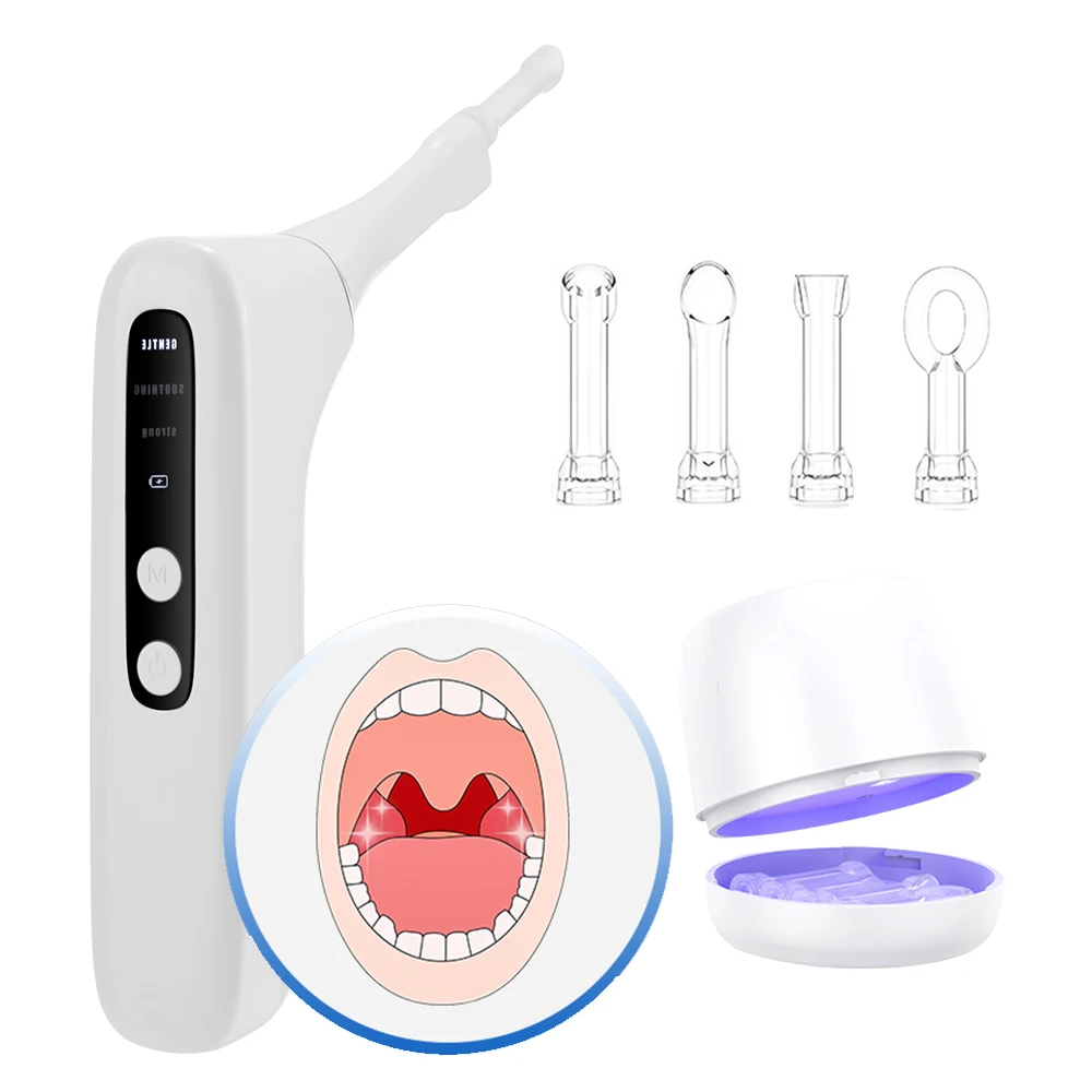 Smart Tonsil Stone Remover Set Electric 3 Level Vacuum Suction LED Light Tonsil Cleaner Oral Fresh Care Stone Instant Extractor