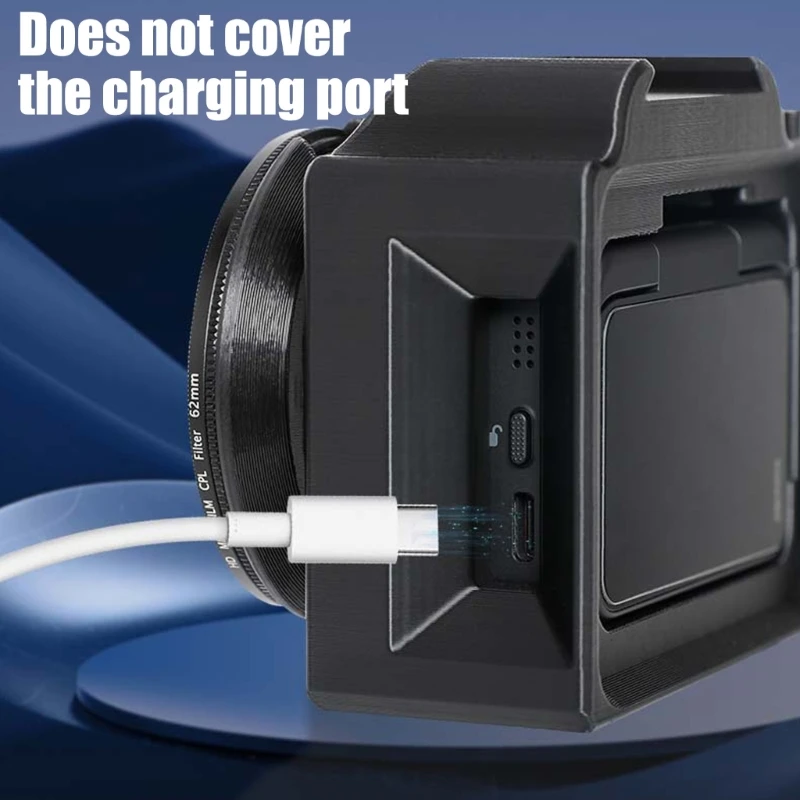 Ergonomic Camera Grip For Portable Camera Easy Mounting No Obstructive Screen Design Build In Filter Rotating Mechanism F19E