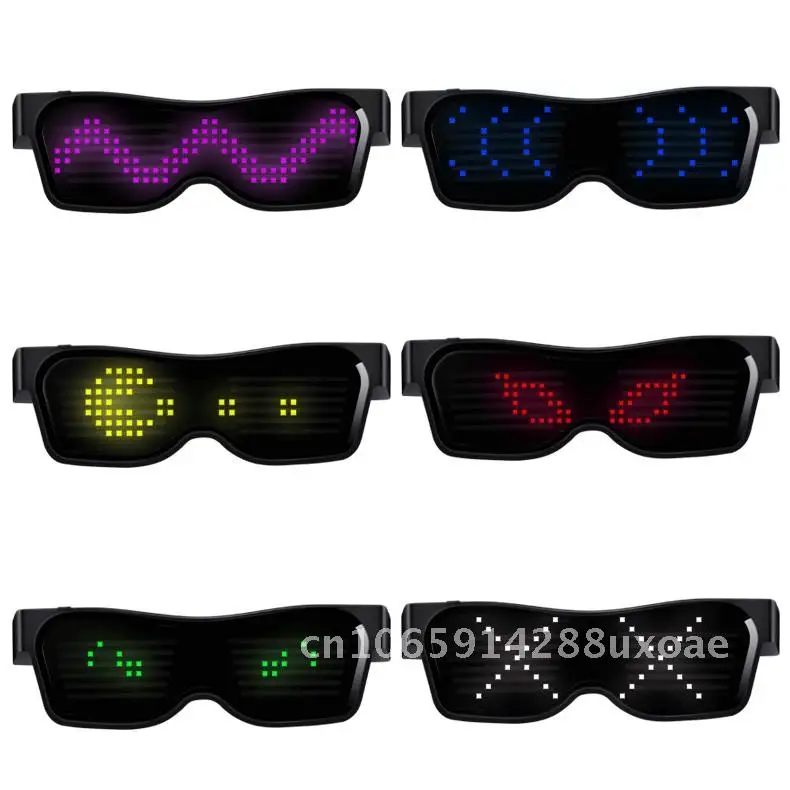 

USB charging party bluetooth blue glasses APP four color colorful glasses luminous glasses