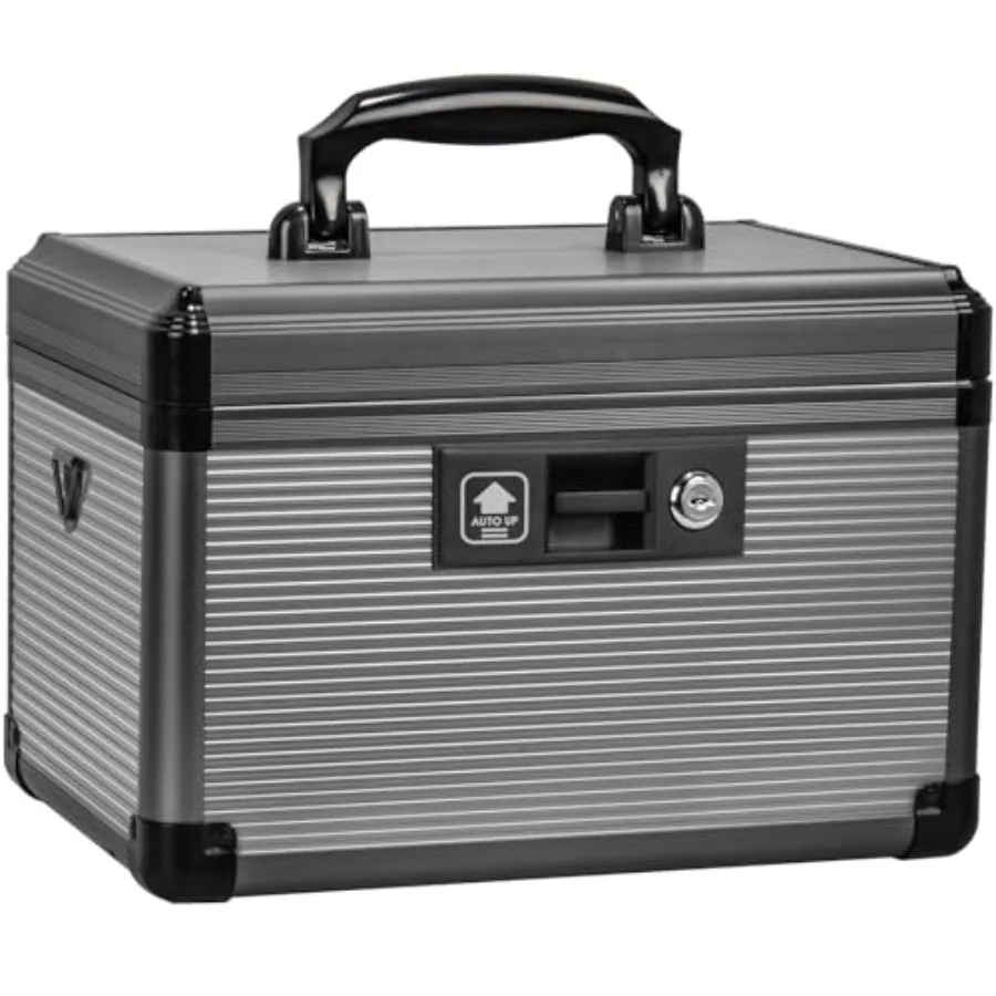 

Medicine Lock Box with Key Alluminum Alloy Box for Medication First Aid Box with a Removeable Tray to Store Medicines and Pills