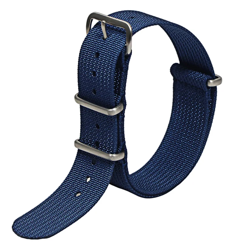 Ribbed Watch Strap 18mm 20mm 22mm Rugged Nylon Military Straps Retro Watchband Braid Ballistic Fabric Bands