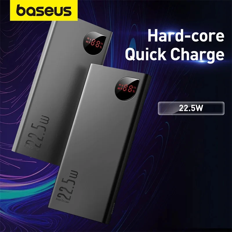 Baseus Power Bank 10000mAh 20000mAh 22.5W Fast Charging Powerbank Portable External Battery For iPhone 16 15 14 12 13 Pro Max