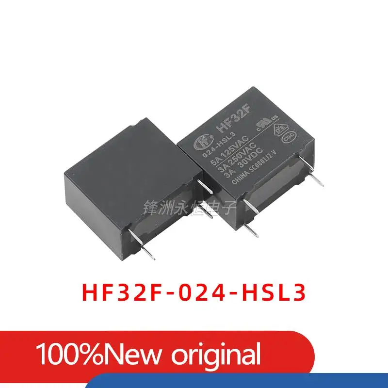 5Pcs/Lot New Original JZC HF32F-005-HSL3 HF32F-012-HSL3 HF32F-024-HSL3 4PIN 3A 5V 12V 24V High Sensitive Power Relay