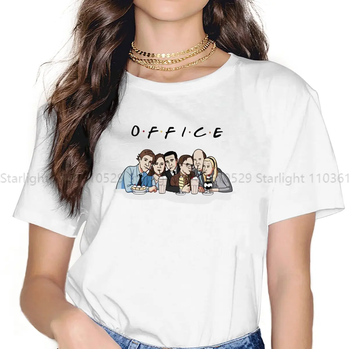 The Office Women T Shirt Friends Female Tops Polyester Graphic Kawaii Y2k Tees Ladies Tshirt