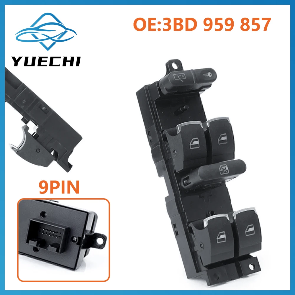 NEW For VW 1999 2000-2004 GTI Golf 4 Jetta MK4 BORA BEETLE Passat B5 B5.5 Window Control Switch Button 3BD 959 857 3BD959857