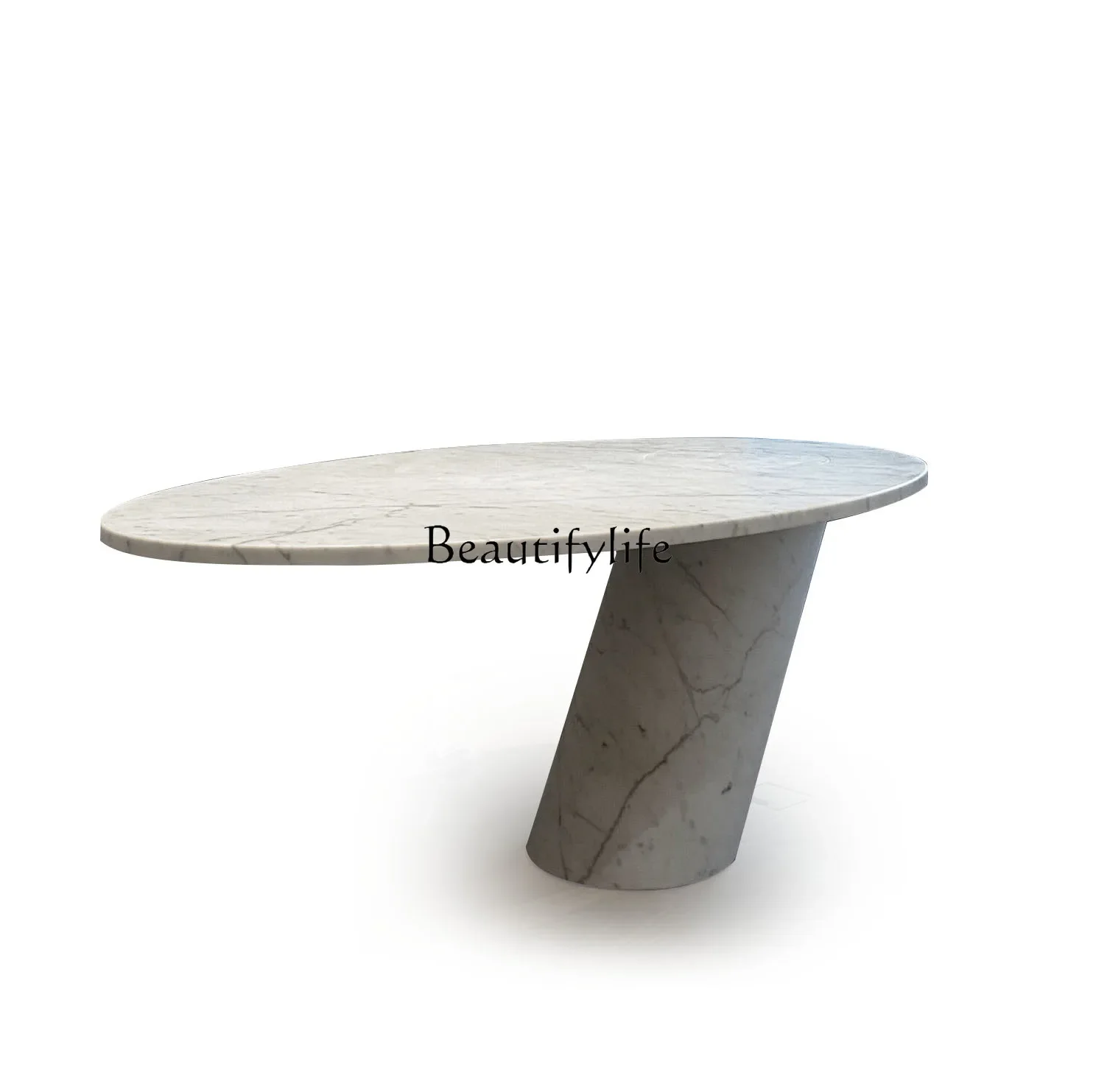 

FG10Natural marble oval dining table Italian light luxury modern simple luxury stone Italian style medieval dining table