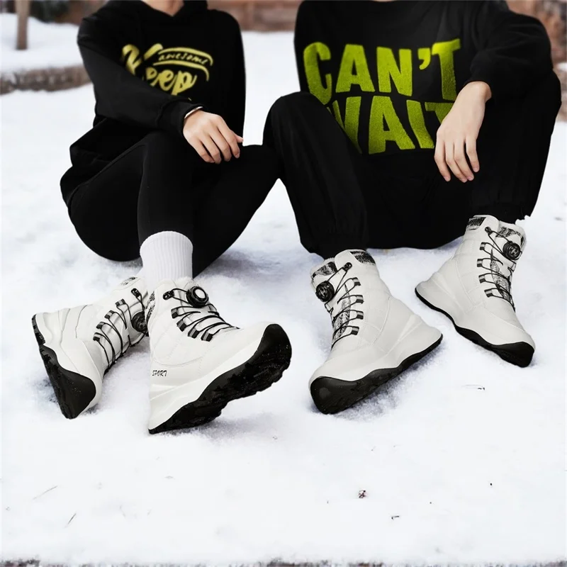 

Осень-зима, новые высокие зимние ботинки на флисовой подкладке, толстая теплая обувь для мужчин и женщин