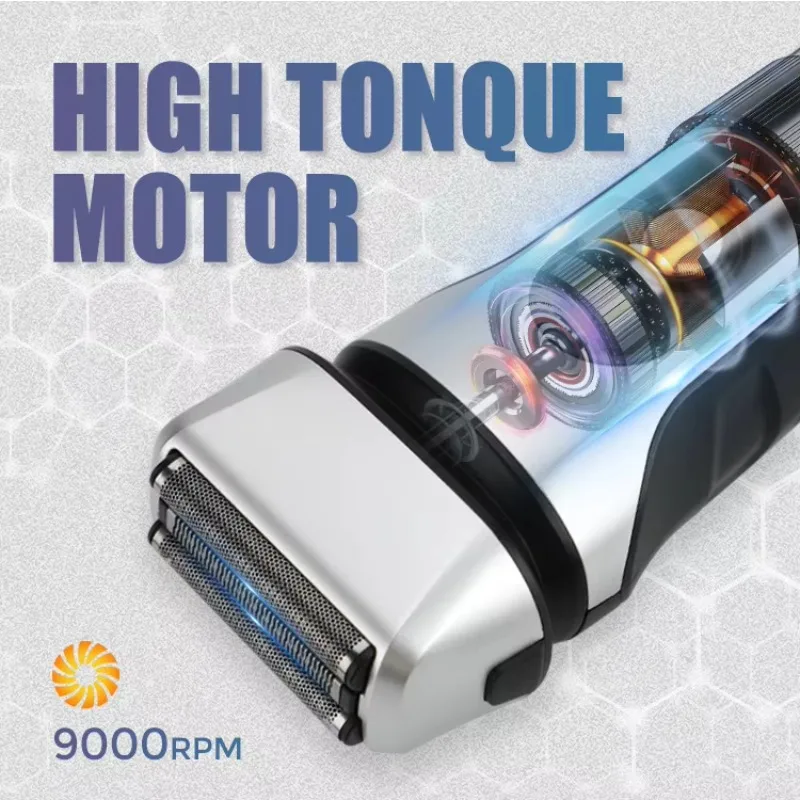 STLF Neue Ankunft IPX7 Wasserdichte Elektrische Rasierer Männer Intelligente Digital Display Rasieren Rasierer Waschbar Folie Rasierer mit USB Cha