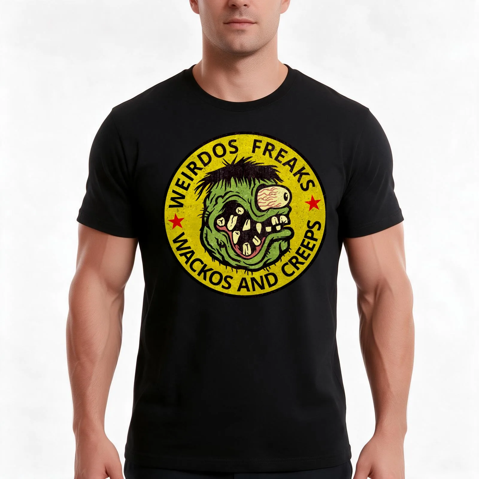 Weirdos Freaks Wackos and Creeps Emblem for Introverts T-Shirt Summer Casual Cotton Tee Oversized Streetwear Tops 100% Cotton