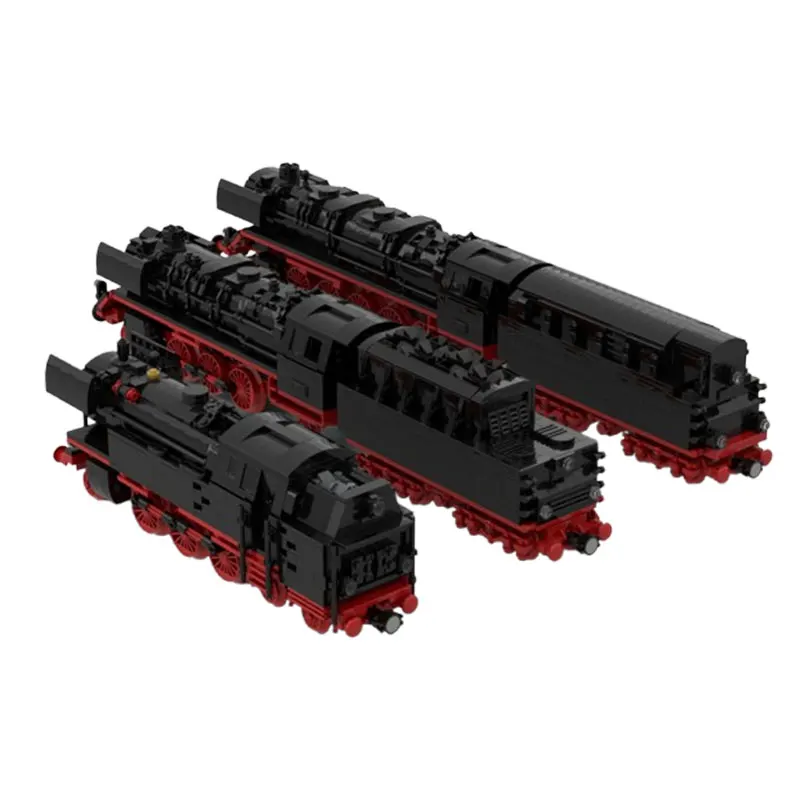 MOC- 115491   Поезд немецкие паровоздики Moc-Pack (BR23, BR44, BR66) (8 Вт) Строительные блоки, модель «сделай сам», сборка кирпичей, игрушки в подарок