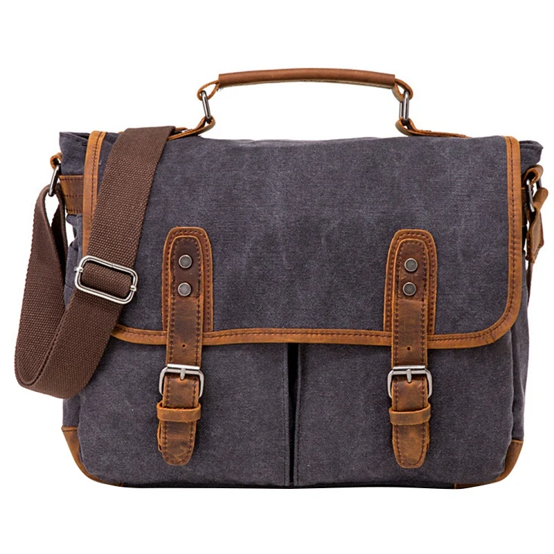 

Vintage Canvas Bag Briefcase Europe And America Shoulder Messenger Bag