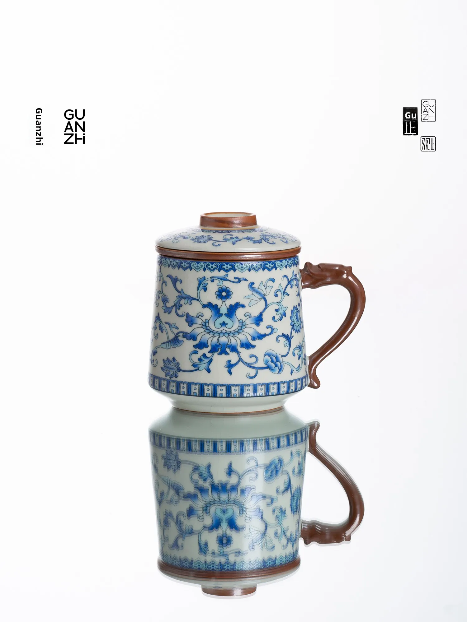 

Премиальная сине-белая фарфоровая чайная чашка Cerc с фильтром для офисного использования, домашняя чашка для разделения чая и воды, высококачественная деловая чашка