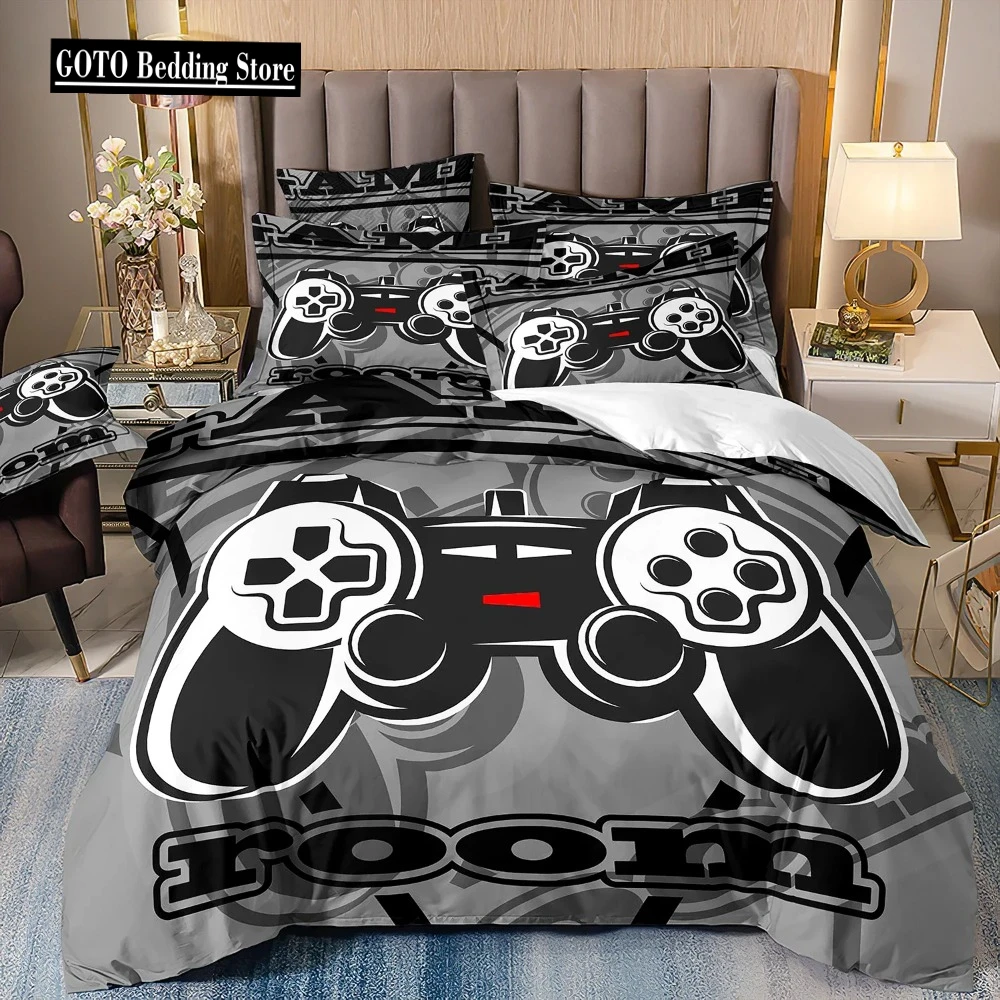 

Gamer Bedding Sets for Boy Kid Gaming Duvet Cover Set Queen Video Games Comforter Cover,Playstation Designs Bed Set for Teen Men