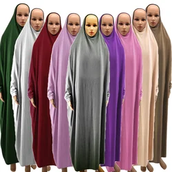 Eid Djellaba Hooded Khimar Muslim Women Prayer Maxi Dress Islam Overhead Full Cover Robe Kaftan Ramadan Gown Arabic Abaya Caftan