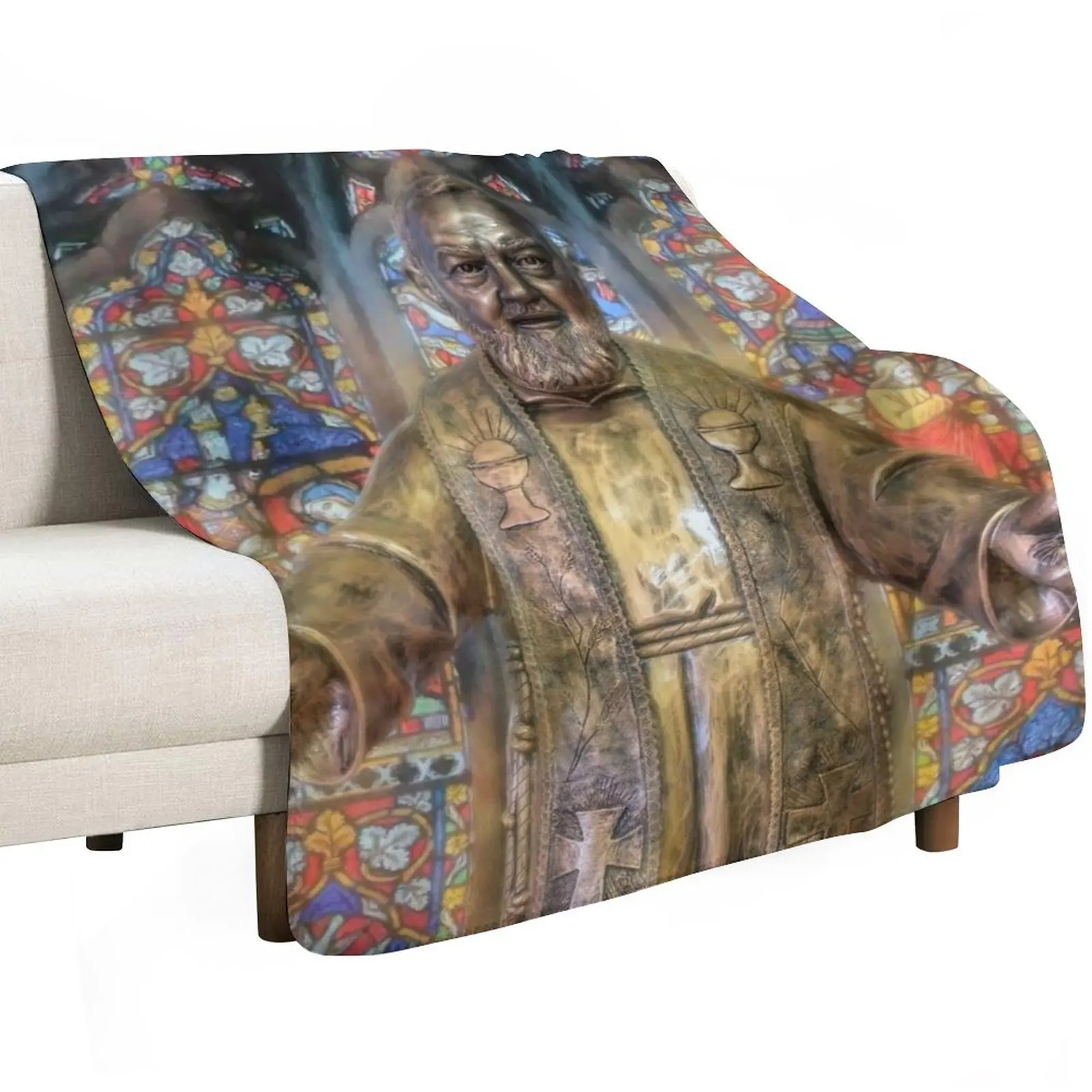 Saint Pio Statue Throw Blanket Winter beds decorative Designers For Baby Blankets For Bed heavy to sleep Blankets