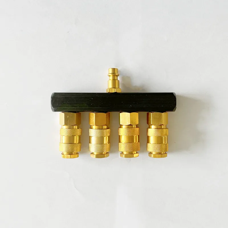 1/4\'\' European Type 4 Way Air Quick Connector Pneumatic Hose Coupler Aluminum Material Air Compressor Part Air Tool