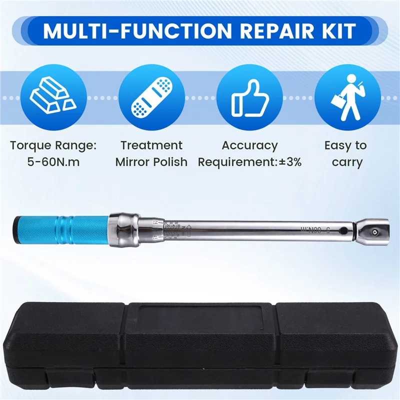 

A15F-Динамометрический ключ, сменный 5-60 Нм, 9X12 мм, квадратный привод, точность 3% гаечный ключ для ремонта автомобилей и обслуживания