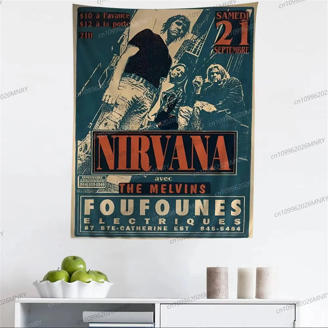 Nirvana Rock Band Tapestry Print Home Decor for Living Room Bedroom Dorm Hot Sale Fabric Multi Size Wall Art Sci Fi Style Room