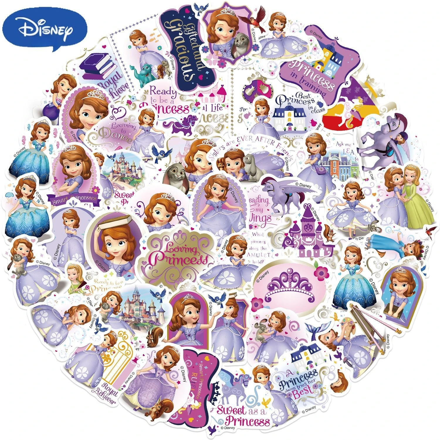 

Miniso 50 Disney Sofia Graffiti Stickers Decorate Guitar Suitcase DIY Waterproof Authentic License