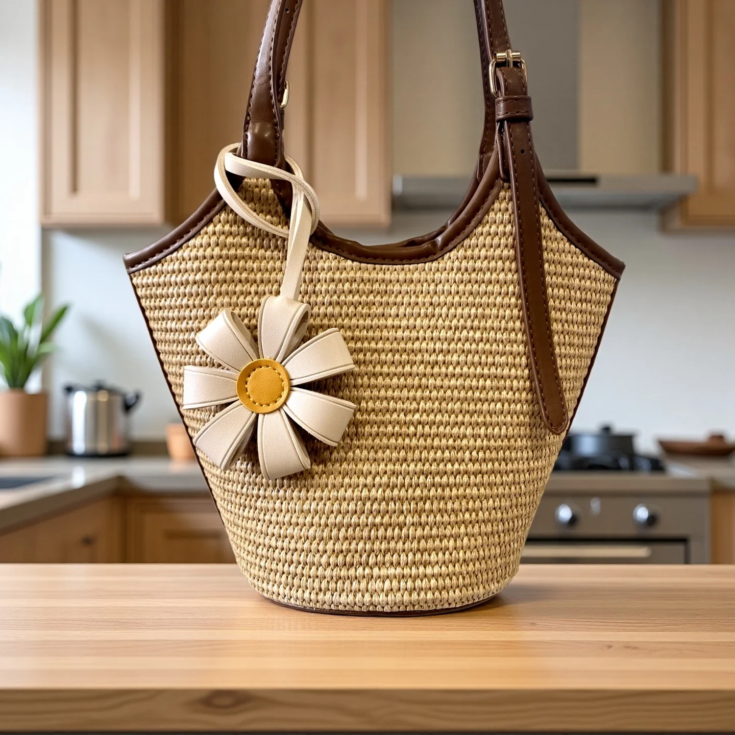 Llavero de girasol de cuero PU grueso, colgante floral 3D voluminoso para bolso, diseño adorable y reconfortante para carteras y mochilas, regalo floral